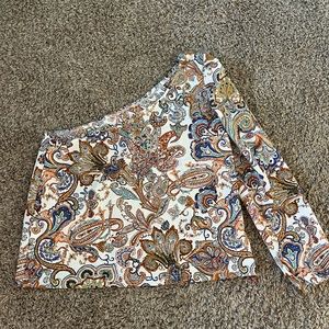 SHEIN PAISLEY ONE SHOULDER TOP